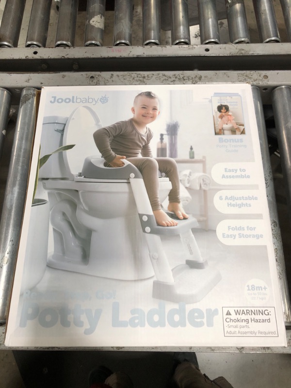 Photo 1 of Jool Baby Potty Training Seat with 2 Step Ladder for Toddlers - Soft Cushioned Seat & Splash Guard, Adjustable Height (Gray)