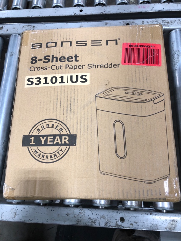 Photo 1 of BONSEN Shredder for Home Office, 4 Gallons 8-Sheet Cross Cut Credit Card Shredder, Small Paper Shredder for Home Use, High Security Level P-4, ETL Certification (S3101)
