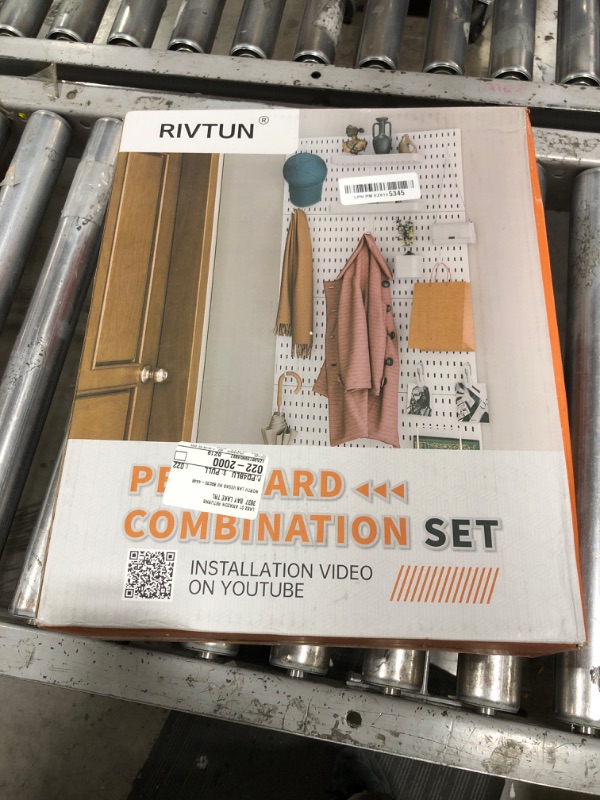 Photo 1 of Ever Vibrant Wall Mount Peg Board Organizer Kit - 4 Panels & 36 Accessories, Space Saving Home & Office Storage System, Heavy Duty Hooks, Shelves & DIY Tool Organizer 22X22
