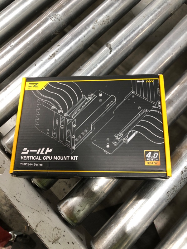 Photo 1 of EZDIY-FAB Vertical GPU Mount with High-Speed PCIE 4.0 Riser Cable, ARGB Module, 115mm/4.52in Flexible Extension, 90 Degree Connector, Only Compatible to Full-Opened PCIe Slots-White-YIHPI344-3