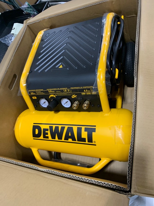 Photo 1 of DeWalt 4.5 Gallon Portable Electrical Air Compressor, 225 PSI D55146
