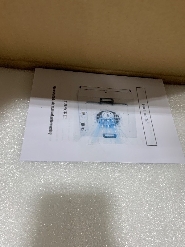 Photo 1 of YJINGRUI Laminar Flow Hood, H-14 HEPA Filter with Safety Locks, Class 100/ ISO Class 5 Cleanliness, Fan Filter Unit 22.6x22.6in Flow Hood Mycology/Clean Room/Laboratory 110V