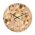 Photo 1 of Designart 'Rose and Gold Cubes II' Mid-Century Modern Wood Wall Clock
