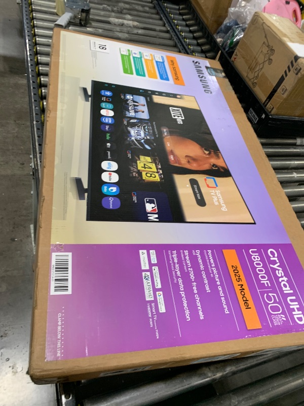 Photo 1 of [PARTS ONLY] Samsung 50-Inch Class Crystal UHD U8000F 4K Smart TV (2025 Model) Endless Free Content, Crystal Processor 4K, MetalStream Design, Knox Security, Alexa Built-in