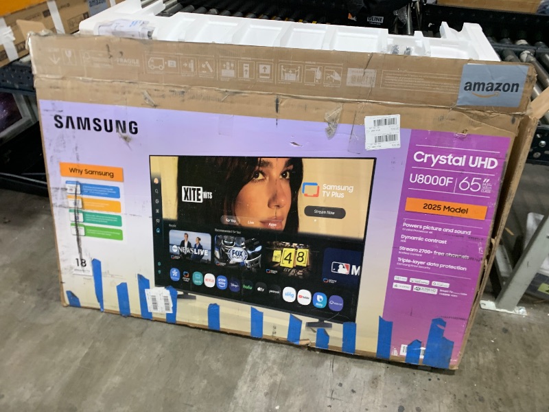 Photo 1 of [PARTS ONLY] Samsung 65-Inch Class Crystal UHD U8000F 4K Smart TV (2025 Model) Endless Free Content, Crystal Processor 4K, MetalStream Design, Knox Security, Alexa Built-in