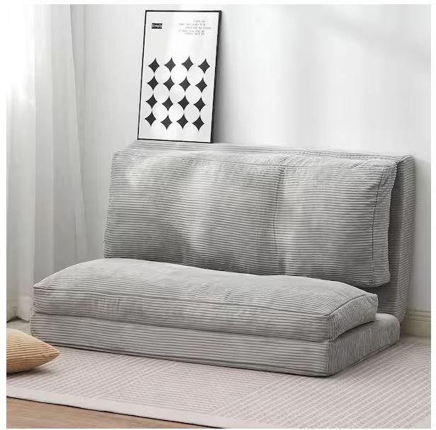 Photo 1 of Folding Sofa Bed, Fabric, 25D High Density Memory Foam Convertible Chair Bed, Dining Plastic Chairs With Cushion, Gray


