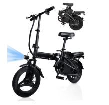 Photo 1 of Electric Bike for Adults 350W Motor, 20 Mph Folding Ebike, 14" Tire Electric Bicycles with Max 15° Uphill, 48V 12Ah Battery, 30 Miles PAS Range, E Bikes for Adults and Teens
