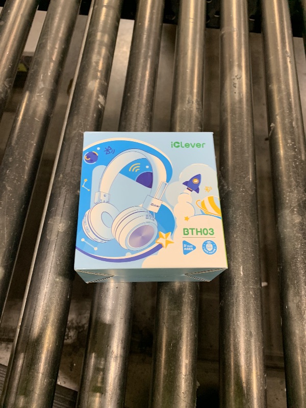 Photo 1 of iClever BTH03 Kids Bluetooth Headphones, Colorful LED Lights, 35H Playtime, Bluetooth 5.4, Type C Fast Charging, Safe Volume, Stereo Sound Mic, On Ear Kids Wireless Headphones for iPad Airplane, Blue