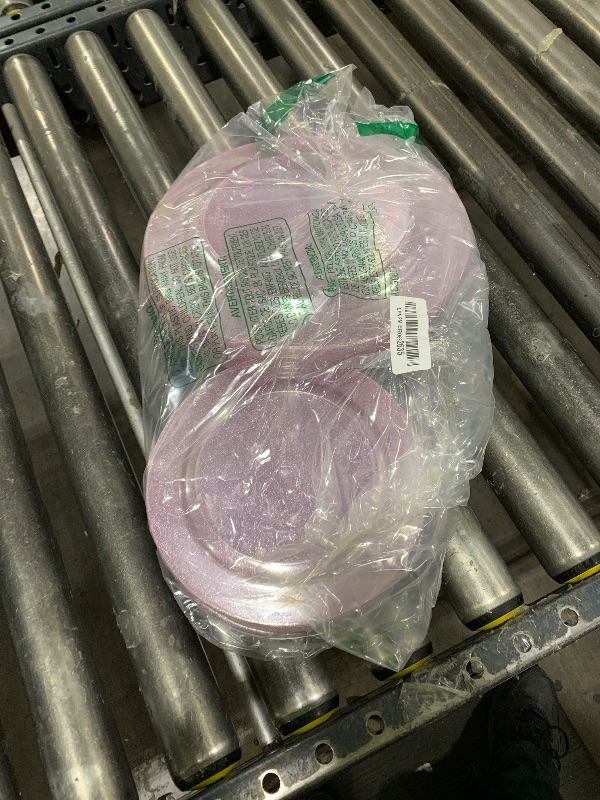 Photo 1 of WDF 120pcs Pink Plastic Plates Disposable - Clear Pink Glitter Plates for Valentine's Day/Wedding including 60PCS Dinner Plates 10.25inch and 60PCS Salad Plates 7.5inch for Wedding/Party