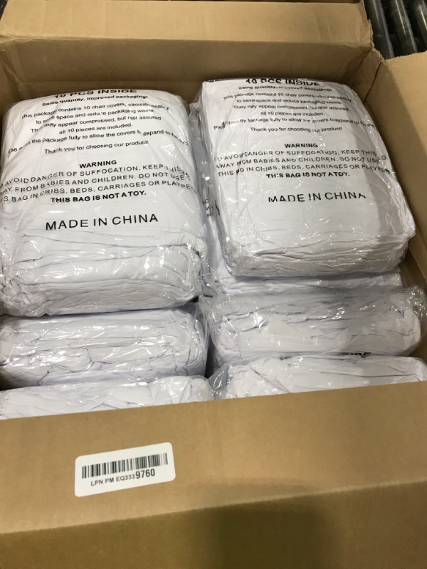 Photo 1 of LGJIAOJIAO 50 Pieces White Chair Covers - Versatile Stretch Polyester Spandex Dining Chair Slipcovers for Dining, Party, Wedding, Banquet, and More