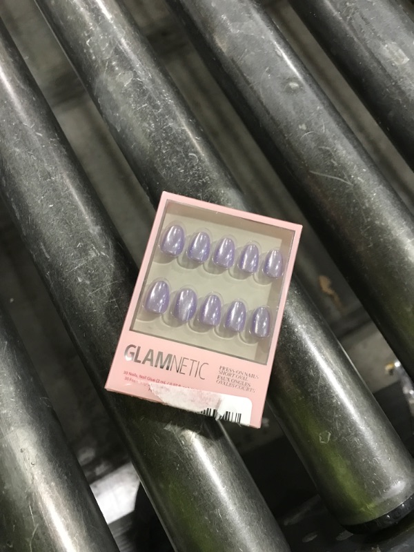 Photo 1 of Glamnetic Press On Nails - Mermaid's Tail | Short Oval Purple Cat Eye Fake Nails with a Velvet Finish, Salon Quality Summer Nails | 15 Sizes - 30 Nail Kit with Glue