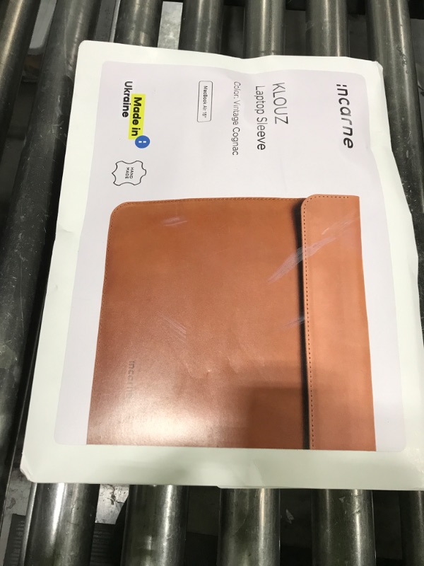 Photo 1 of  Leather Laptop Case Made for MacBook Pro 14 Sleeve - Carrying Sleeves Compatible with MacBook Pro 14" M1 M2 M3 M4 Max A2442 A2779 A2992 A2918 A3402 2022 2023 2024 2025 Genuine Vintage Leather, Cognac 