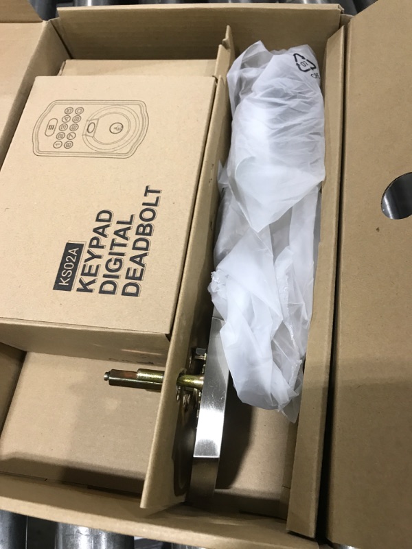 Photo 1 of Veise Fingerprint Door Lock Set, Keyless Entry Door Lock, Front Handle Set, Electronic Keypad Deadbolt with Lever Handle, 2 Keys, Auto-Locking, One-time Codes, Easy to Install, Satin Nickel