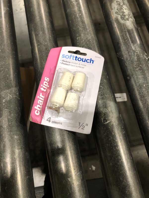 Photo 1 of softtouch 1/2" Rubber Folding Metal Chair Leg Cap Replacement Tips, White (4 Pack)