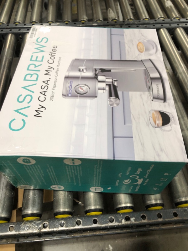 Photo 1 of CASABREWS CM5418 Espresso Machine 20 Bar, Compact Espresso Maker with Steam Milk Frother, Stainless Steel Coffee Machine with 34oz Removable Water Tank for Cappuccino, Latte, Silver