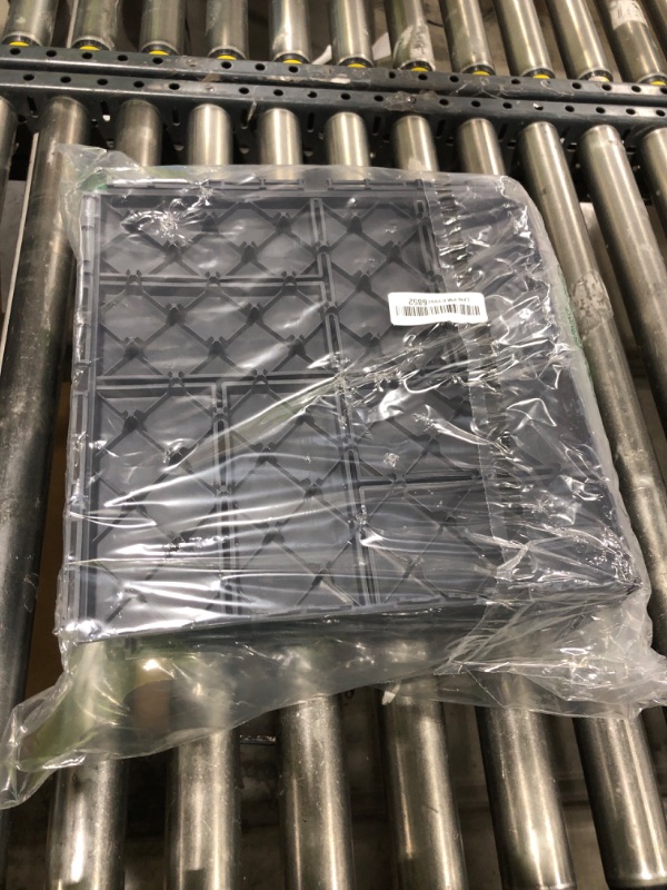 Photo 1 of Goovilla Plastic Interlocking Deck Tiles, 9 Pack Outdoor Patio Flooring, 12"x12" Interlocking Decking Tile Outdoor All Weather Use, Waterproof Patio Pavers for Pool Balcony Backyard Porch, Dark Grey