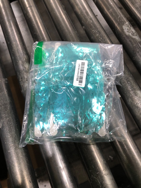Photo 1 of 3 Pack Teal Aqua Blue Wave Foil Curtains - 3.3 ft x 6.6 ft Tinsel Metallic Streamers for Photo Booth Birthday Wedding Girl Princess Bachelorette Euphoria Theme Party Decorations