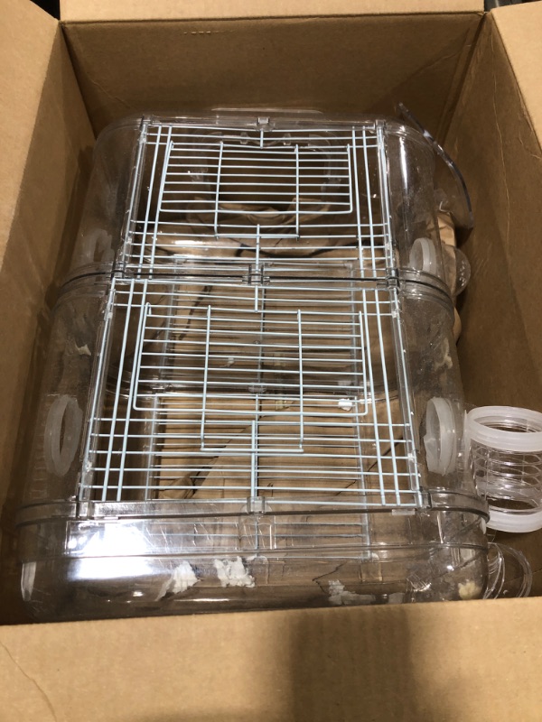 Photo 1 of Small Hamster Cages and Habitats, Rat Cage with Hamster Accessories Including Ball?Food Dish, Water Bottle?Small Animal Cage and Playpen, 12.5 * 7.4 * 15.7 in