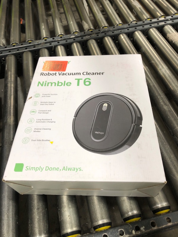 Photo 1 of Vexilar Robot Vacuum, Slim, Quiet, Automatic Self-Charging Robotic Vacuum Cleaner, 100 Mins Runtime, Schedule Cleaning, App/Voice/Remote Control, Ideal for Hard Floor and Carpet (Small)