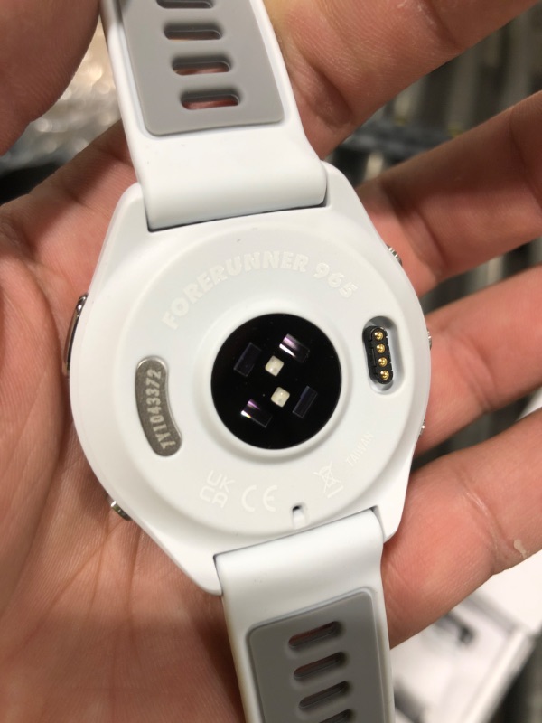 Photo 1 of Garmin Forerunner® 965 Running Smartwatch, Colorful AMOLED Display, Training Metrics and Recovery Insights, Whitestone and Powder Gray