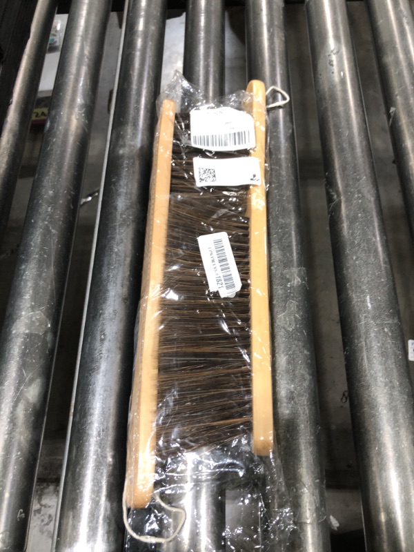 Photo 1 of 2 Pieces Woooden Dust Brush Hand Broom Bench Brush with Long Wood Handle Whisk Broom Soft Bristle Brush for Counter Bed Sofa Car Fireplace Clothes Household Cleaning(Brown)