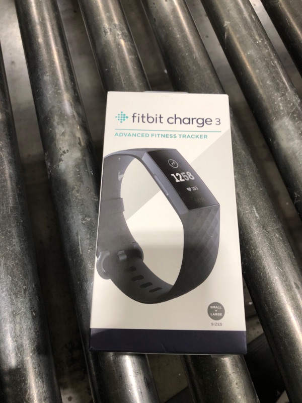 Photo 1 of Fitbit Charge 3 Fitness Activity Tracker, Graphite/Black, One Size (S and L Bands Included)