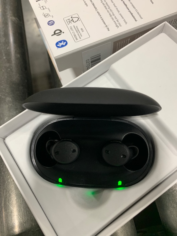 Photo 1 of Sony CRE-E10 Self-Fitting OTC Hearing Aids for Mild to Moderate Hearing Loss, Prescription-Grade Sound Quality, Comfortable Earbud Design, Bluetooth Enabled for iOS, and Rechargeable Battery, Black