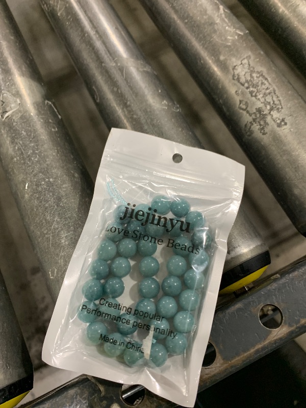 Photo 1 of 10MM 38PCS Blue Aquamarine Jade Loose Beads for Jewelry Making DIY Bracelet