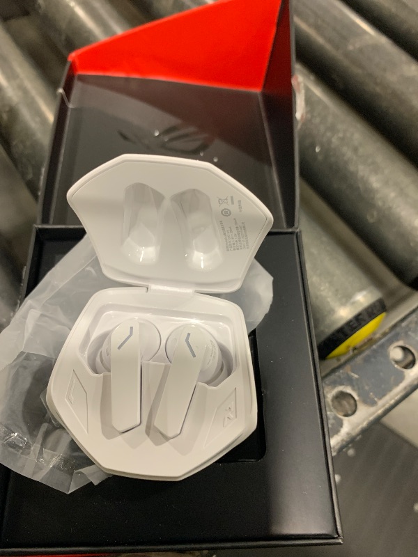 Photo 1 of ASUS ROG Cetra True Wireless Gaming Headphones (2.4 GHz & Bluetooth 5.3, ROG SpeedNova, 24-bit 96 kHz Audio, Bone-Conduction AI Microphones, Adaptive ANC, 46-Hour Battery Life)- Moonlight White