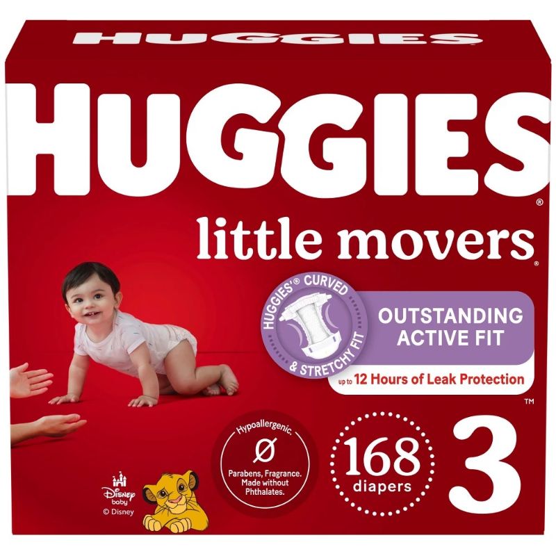 Photo 1 of Huggies Little Movers Disposable Diapers - Econ+ Pack - Size 3 - 168ct
