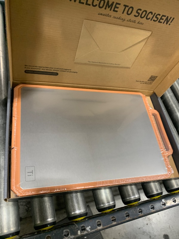 Photo 1 of Titanium Cutting Boards for Kitchen Chopping Board with Handle Large Big Small Kitchen Meat Butcher Block 2 in 1 Pure Titanium and Wheat Straw PP Not Wood Bamboo Plastic Silicone Teak Morandi Orange
