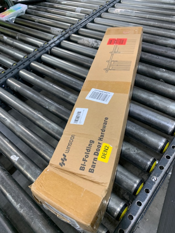 Photo 1 of WINSOON Bifold Door Hardware 60 inch: Bi fold Heavy Duty Bifold Barn Door Hardware Kit - 54" Sliding Track for Max Four 14.5" Barn Door Panels 56" Openging - Easy Assemble, Doors Not Included