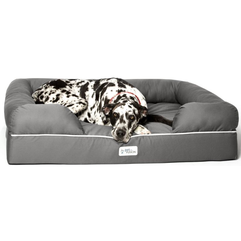 Photo 1 of PetFusion Ultimate Orthopedic Memory Foam Brown Dog Bed & Lounge, 50" L X 40" W
