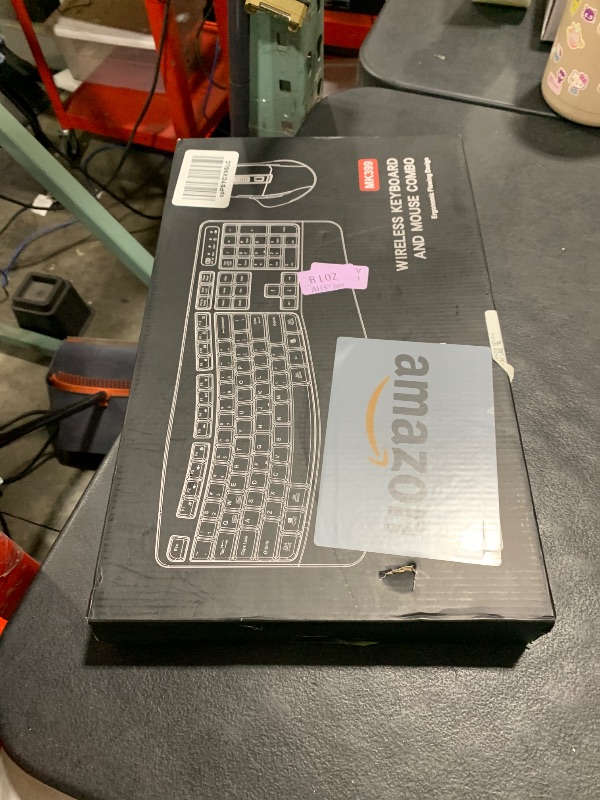 Photo 1 of Wireless Keyboard and Mouse Combo, 2.4G Full Size Wave Keys Ergonomic Keyboard with Wrist Rest and 3-Level DPI Adjustable Wireless Ergonomic Mouse for Windows, Mac OS Desktop/Laptop/PC(White)