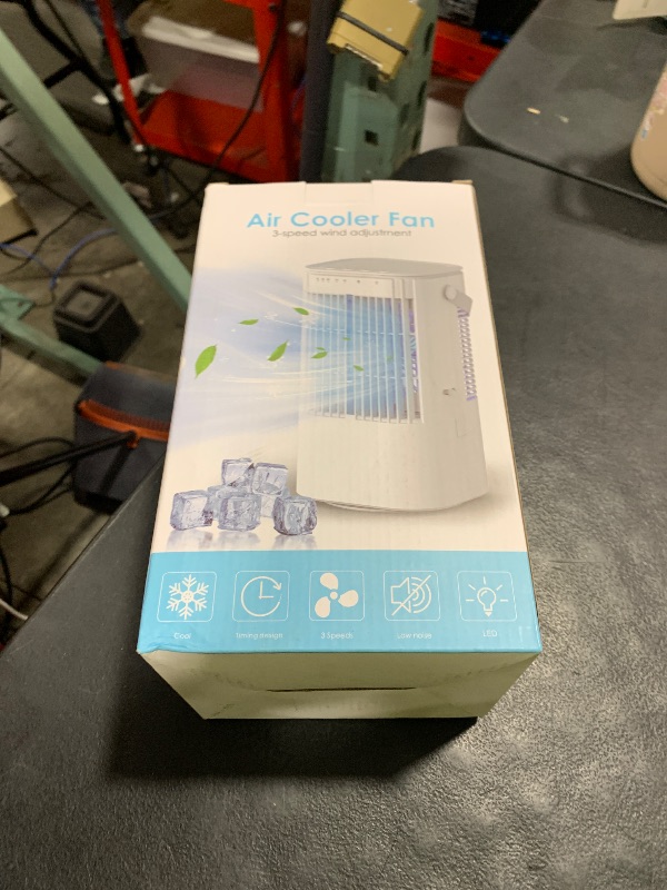 Photo 1 of Portable Air Conditioners, 4-in-1 Mini Small Air Conditioner Evaporative Air Cooler Fan with 1000ml Water Tank, 3 Speeds & 7 LED Lights, Personal Mini AC with Timer for Bedroom, Desktop, Home, Office