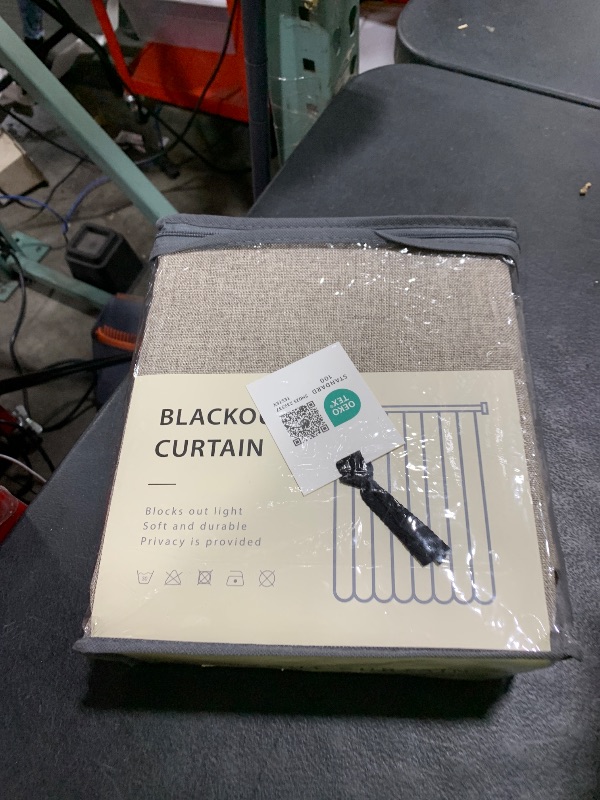 Photo 1 of 100% Blackout Shield Linen Blackout Curtains for Bedroom 96 Inches Long, Back Tab/Rod Pocket Living Room Drapes, Thermal Insulated Blackout Curtains 2 Panels Set, 50" W x 96" L, Faux Linen