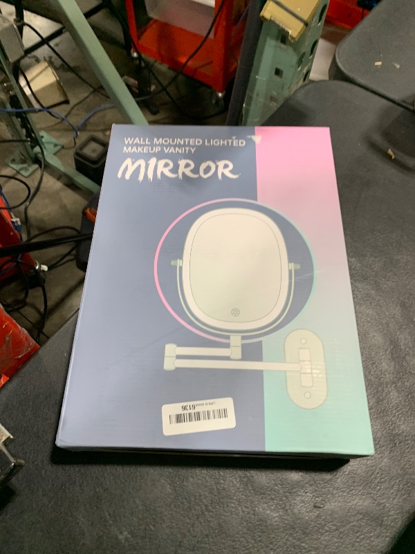 Photo 1 of Funtouch 9" Wall Mounted Lighted Makeup Mirror, Rechargeable Double Sided 1X/7X Magnifying Mirrors with Light, 3 Color Lights, Touch Dimmable, Extended Arm 360 Rotation Oval Shaving Light up Mirror