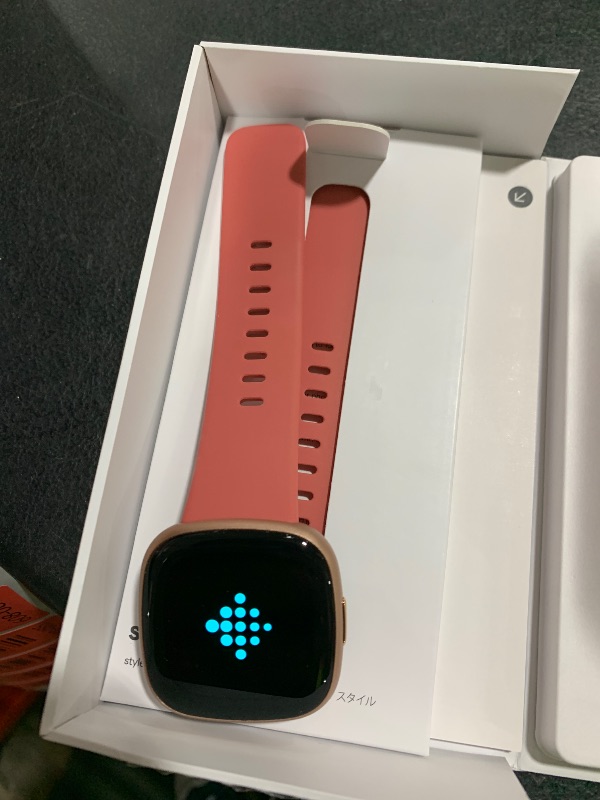 Photo 1 of Fitbit Versa 4 Fitness Smartwatch with Daily Readiness, GPS, 24/7 Heart Rate, 40+ Exercise Modes, Sleep Tracking and more, Pink Sand/Copper Rose, One Size (S & L Bands Included)