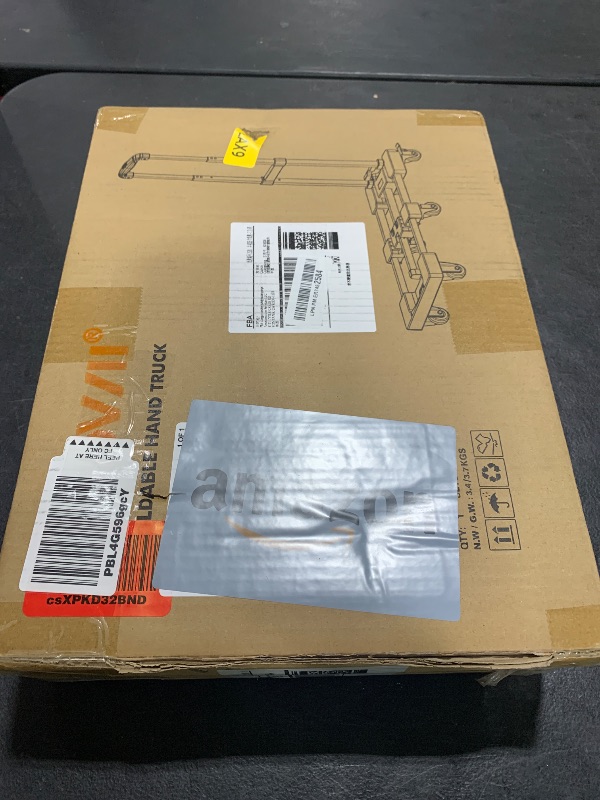 Photo 1 of Voipvvii Folding Hand Truck 600lbs, Portable Heavy Duty Dolly Cart, 6 Wheels Collapsible Luggage Cart with 2 Elastic Ropes - Compact Trolley Cart for Easy Moving - Ideal Hand Cart for Travel and More
