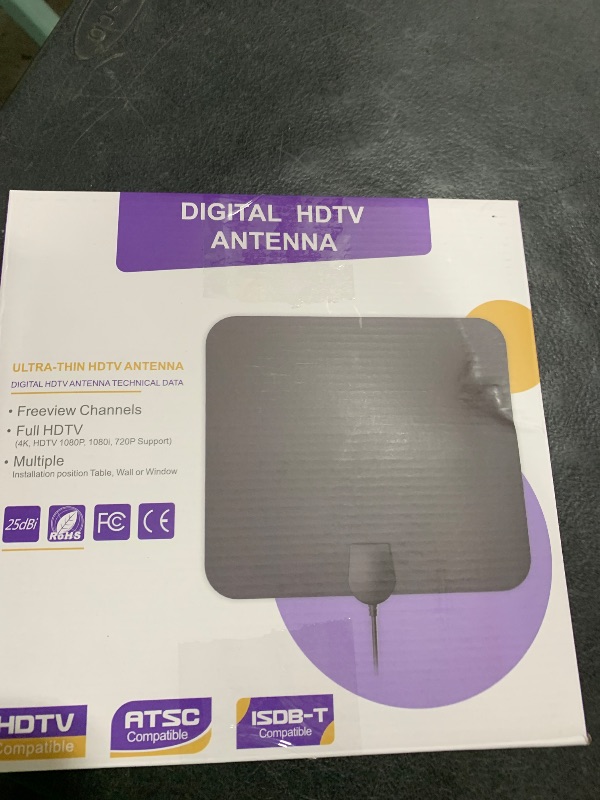 Photo 1 of TV Antenna Indoor Long Range 900 Miles, Supports 4K 1080p Smart TV Signal Reception with Signal Amplifier 16ft HDTV Coax Cable