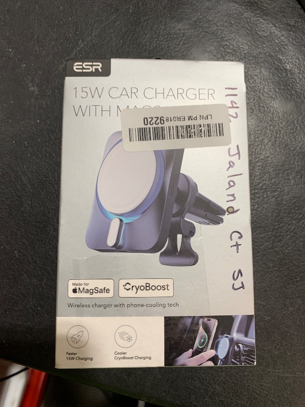 Photo 1 of ESR for 15W MagSafe Car Mount Charger with CryoBoost, Made for Apple-Certified, for MagSafe Car Charger, Magnetic Wireless Car Charger for iPhone 16/15/14/13/12, Fast Charging, Phone-Cooling Charger