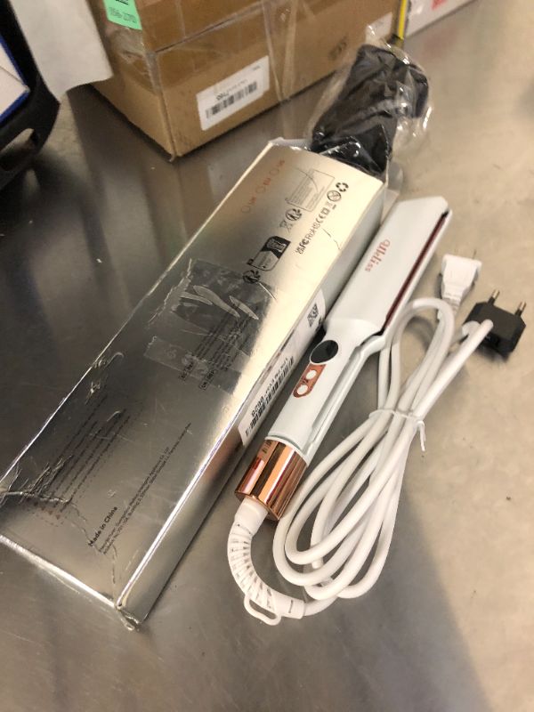 Photo 1 of Travel Waver Hair Tool Mini Crimper for Women Short Hair 0.4 inch Small Double Barrel S Waver Curling Iron Dual Voltage (110-240V) with European Plug Adapter, 5 Temps, Anti-scalding, Auto-Off (White)