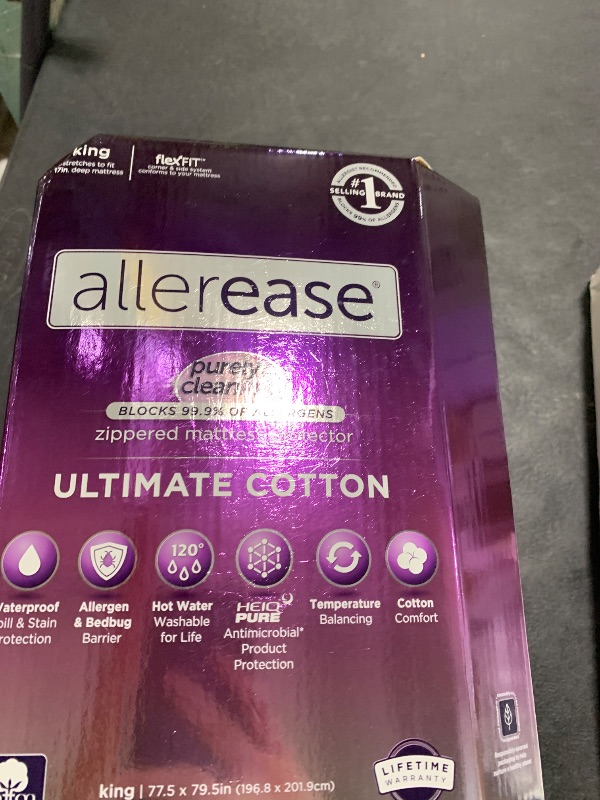 Photo 1 of AllerEase Ultimate Allergy Protection and Comfort Zippered Mattress Protector, King, White