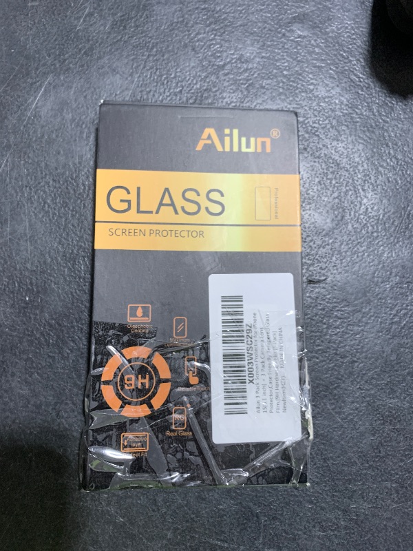 Photo 1 of Ailun 3 Pack Screen Protector for iPhone 15 [6.1 inch] + 3 Pack Camera Lens Protector with Installation Frame,Case Friendly Tempered Glass Film,[9H Hardness] - HD