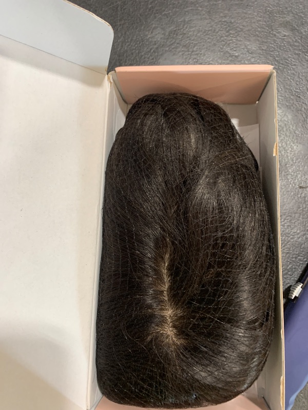Photo 1 of TESSHAIR Human Hair Topper for Women No Bangs, 100% Remy Toppers Hair Pieces for Women,150% Density, No Tangle & Smooth, 16 Inch #Natural Black