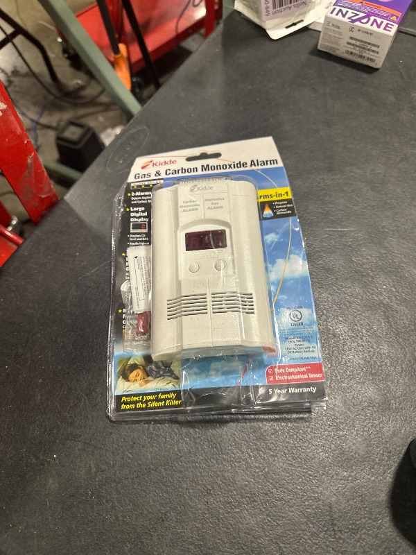 Photo 1 of Kidde Carbon Monoxide Detector, Propane, Natural, Methane, & Explosive Gas Alarm, Plug-In Wall with 9-Volt Battery Backup, Digital LED Display