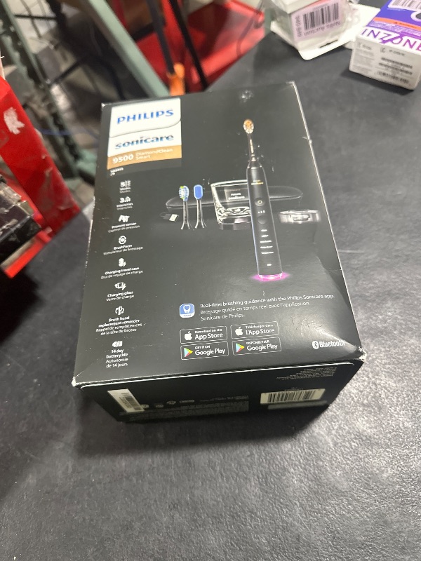 Photo 1 of Philips Sonicare DiamondClean Smart 9500 Electric Toothbrush, Sonic Toothbrush with App, Pressure Sensor, Brush Head Detection, 5 Brushing Modes and 3 Intensity Levels, Black, Model HX9923/11
