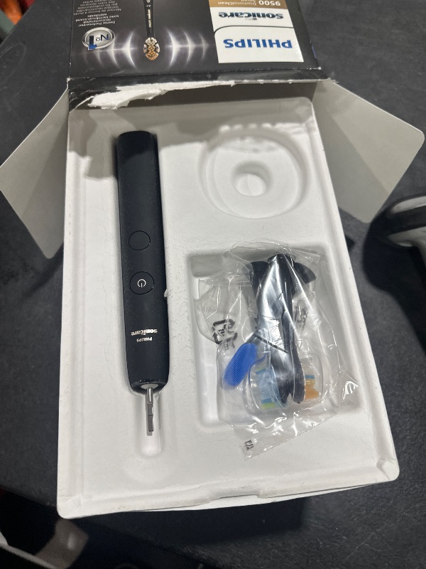 Photo 1 of Philips Sonicare DiamondClean Smart 9500 Electric Toothbrush, Sonic Toothbrush with App, Pressure Sensor, Brush Head Detection, 5 Brushing Modes and 3 Intensity Levels, Black, Model HX9923/11