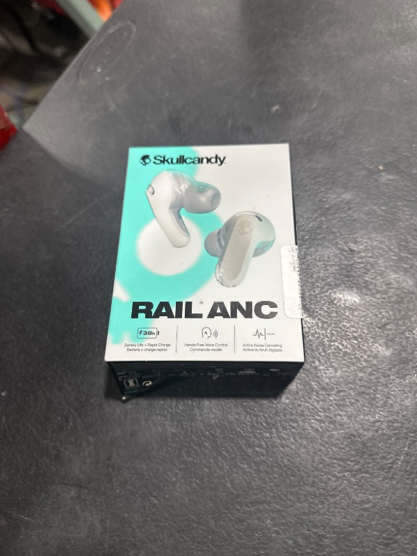 Photo 1 of Skullcandy Rail ANC Wireless Earbuds, Bluetooth Headphones, Active Noise Cancelling, Up to 38 Hours Battery, Microphone for iPhone Android, Customizable via Skull-iQ App - Bone