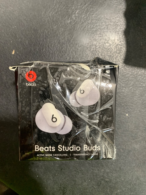 Photo 1 of Beats Studio Buds - True Wireless Noise Cancelling Earbuds - Compatible with Apple & Android, Built-in Microphone, IPX4 Rating, Sweat Resistant Earphones, Class 1 Bluetooth Headphones - White